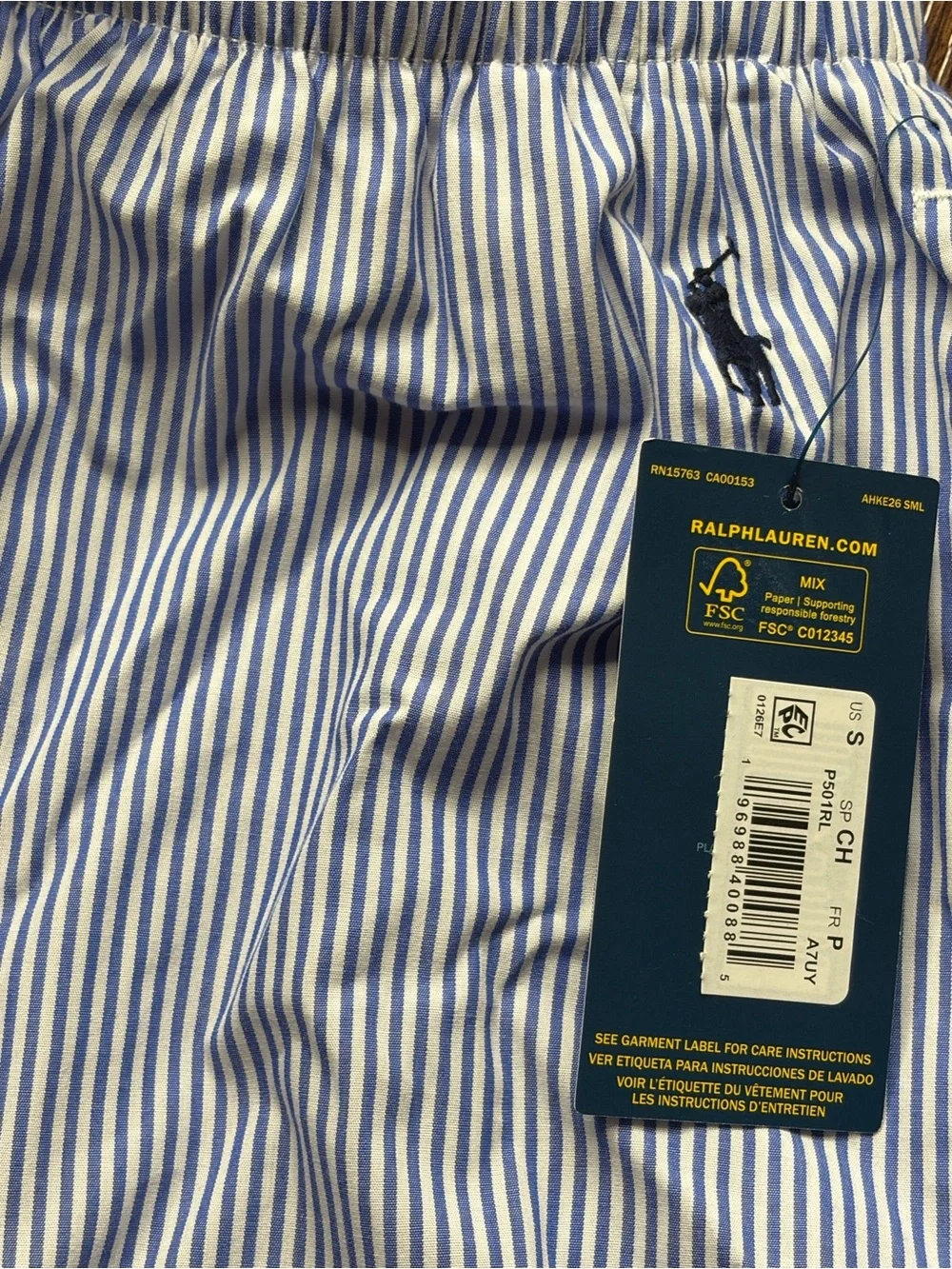 Polo Ralph Lauren Cotton Pajama Pant Striped Seersucker Men’s Size S NWT